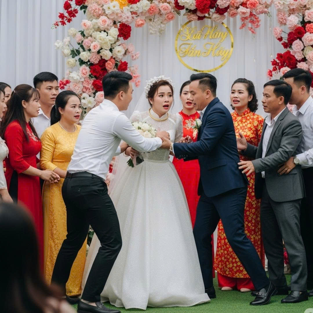 Buổi trưa, khi tôi đang chỉnh lại khăn voan trong phòng, chờ đợi nhà trai tới đón dâu, thì tiếng la thất thanh vọng lên từ dưới sân