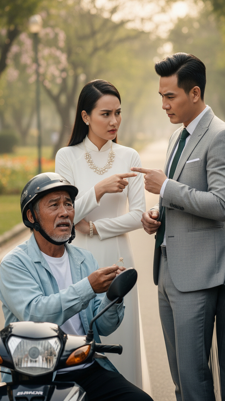 Anh Tài – 38 tuổi – làm nghề chạy xe ôm ở thị trấn, chiếc xe máy cà tàng là tài sản lớn nhất trong nhà. Mỗi ngày, anh chạy cuốc từ sáng tới khuya để kiếm từng đồng nuôi vợ và hai đứa con nhỏ.