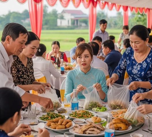 Về quê chồng ăn giỗ, vừa ngồi vào mâm chưa kịp ăn gì thì mỗi người rút đũa xiên giò chả thịt gà, thịt lợn luộc, kể cả xôi đem về, rất tự nhiên như nghìn năm rồi vẫn thế rồi bỏ lại tôi ngơ ngác