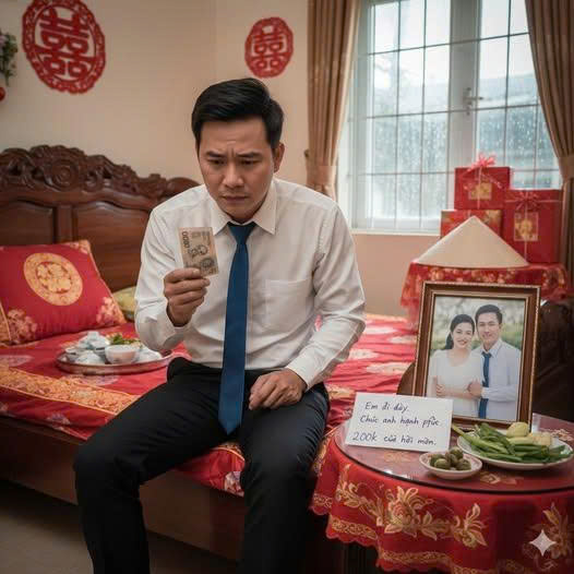 Chỉ có tờ tiền bé nhỏ ấy, lạnh ngắt nằm trên nền ga giường màu trắng