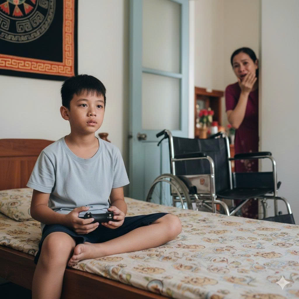 Ba năm nằm bất động, ai cũng nghĩ thằ;ng bé nhà chị Duyên không còn cảm nhận được gì nữa. Vậy mà đúng đêm mưa gió ấy