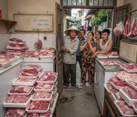 Vậy nên chuyện gì “lệch nhịp” một chút cũng thành đề tài bàn tán, huống gì chuyện ông Cụ Lãm — bảy mươi hai tuổi, mắt còn tinh, lưng vẫn thẳng — ngày nào cũng mua hai chục ký thịt