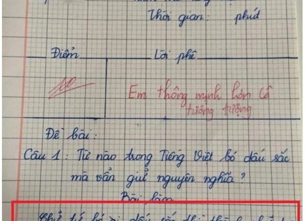 Từ nào bỏ dấu sắc mà nghĩa không thay đổi?”: Câu hỏi dành cho học sinh tiểu học và điểm 10 tuyệt đối