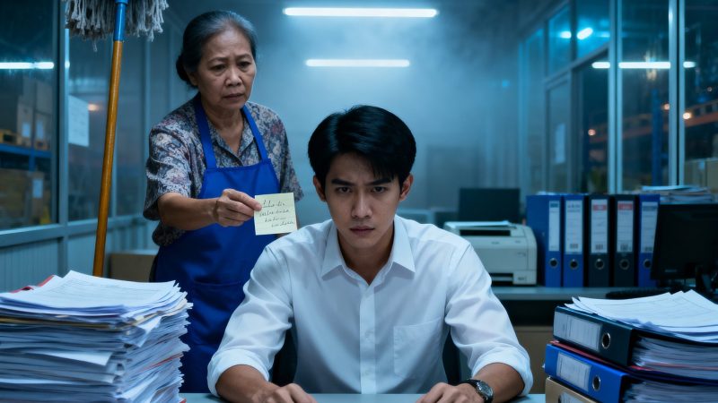 Cô lao công thả mảnh giấy có dòng chữ lạ vào chỗ tội ngôi làm việc