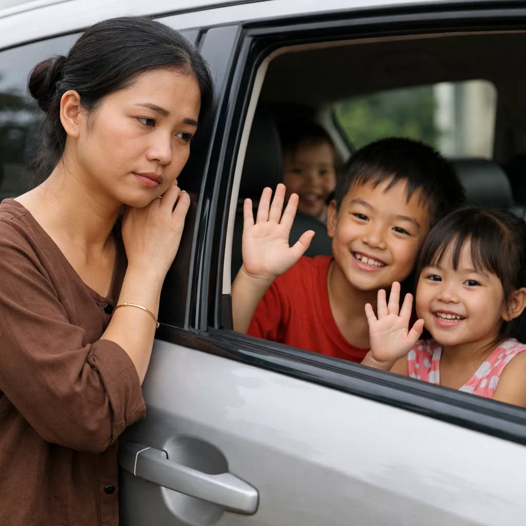 Cả nhà háo hức đi ăn nhà hàng, con trai tôi bỗng nhìn vào xe và nói “Xe chật rồi, mẹ ở nhà đi!