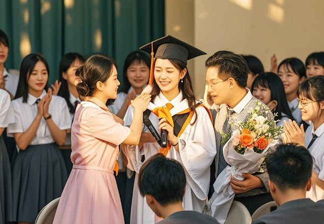 Mẹ nhặt v/e ch/ai, cha không có, n/ữ si/nh bị bạn bè x//a lá//nh suốt 12 năm học, ngày nhận bằng khen, em đã phát biểu một câu khiến cả trường chìm trong nước mắt