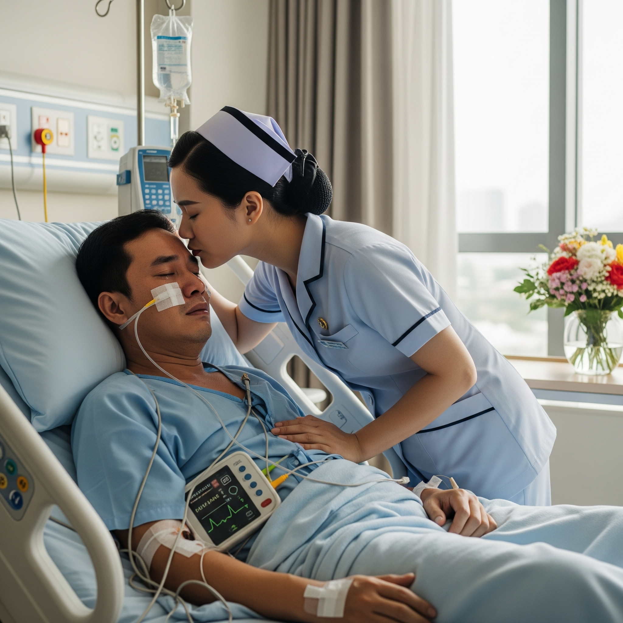 Y tá đã hôn trộm một tỷ phú đang trong tình trạng th;ực v;ật vì cô nghĩ ông sẽ không tỉnh lại, nhưng bất ngờ ông lại ôm cô