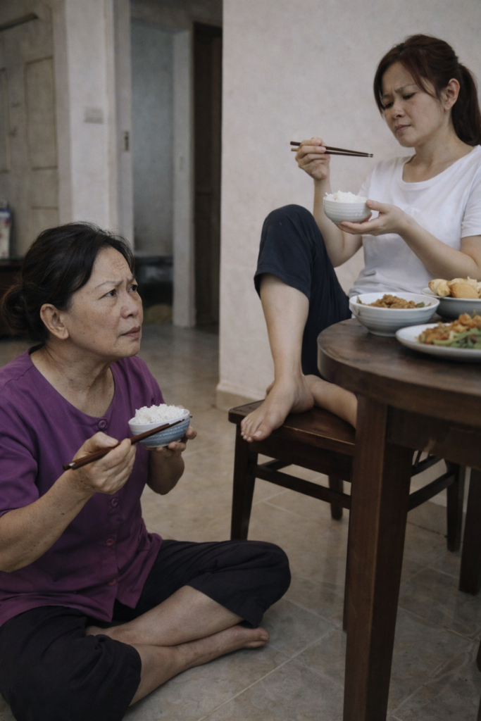 KHINH MẸ CHỒNG NGHÈO, CON DÂU ĂN CƠM GÁC CHÂN LÊN GHẾ, BẮT MẸ GIÀ NGỒI ĐẤT… NÀO NGỜ MỘT NGÀY….