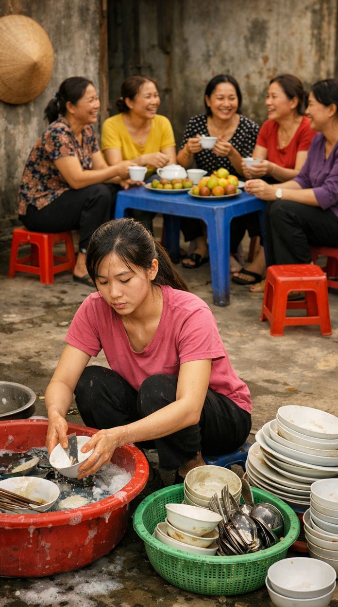 Trong ngày gi/ỗ ông nội, 5 chị gái của chồng chỉ về ăn chơi rồi chỉ đạo tôi rửa bát, chồng không bênh tôi mà nói “có 25 mâm bát em rửa thì đã sao”?