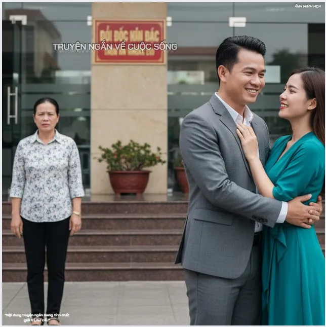 Vừa bước từ tòa án ra sau khi ly hôn, người đàn ông mừng rỡ ôm nhân tình và lên mặt với người vợ cũ